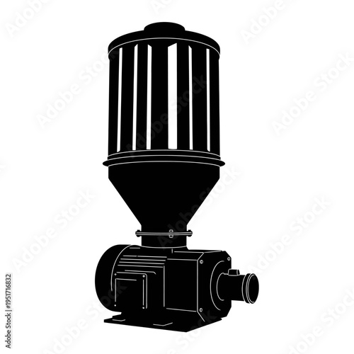 Dust Collector Machine Silhouette for Industrial Woodworking Shop Safety and Filtration