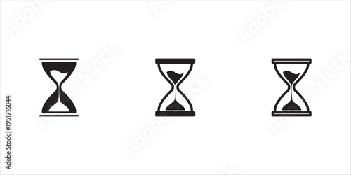 Vector Simple Isolated Hourglass Icon set. Vector illustration, eps10.