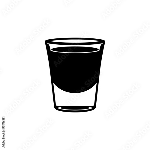 Espresso Shot Glass Measuring Cup Silhouette for Coffee Extraction and Cafe Service