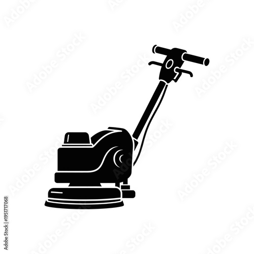Floor Buffer Polishing Machine Silhouette for Commercial Janitorial Cleaning Equipment