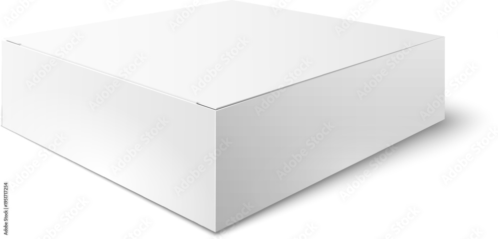 Fototapeta premium White blank rectangular box packaging for products