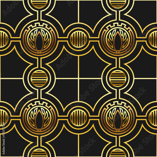 Abstract art deco gold luxurious pattern design