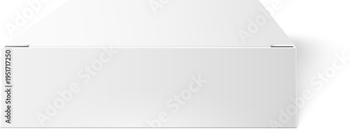 White cardboard box container on plain background