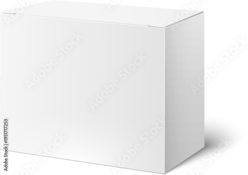 White carton product packaging box on background