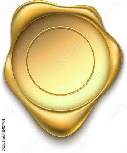 Golden wax seal blank for certification and quality