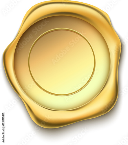 Golden wax seal impression blank for text
