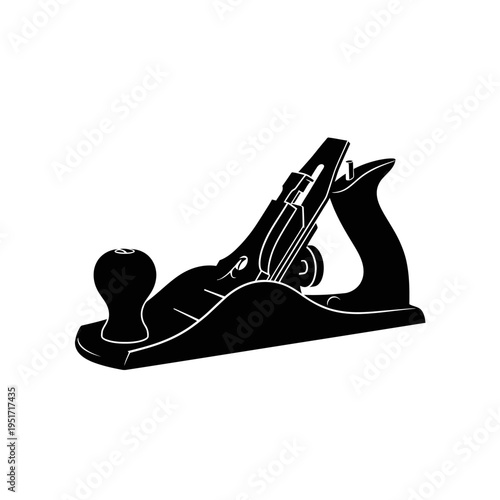 Classic Smoothing Hand Plane Silhouette for Traditional Woodworking and Carpentry