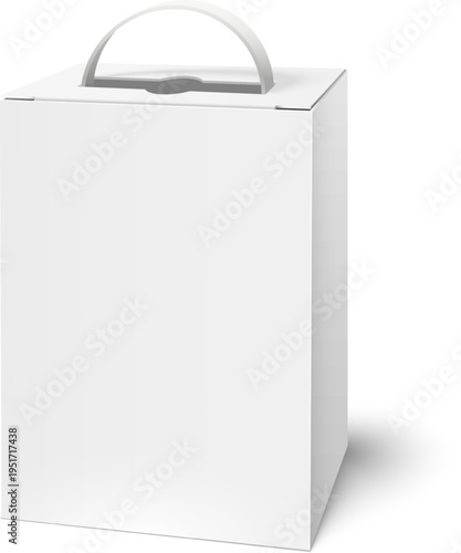 Blank white carrying box product packaging template