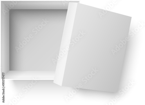 Open white box revealing blank space and shadow