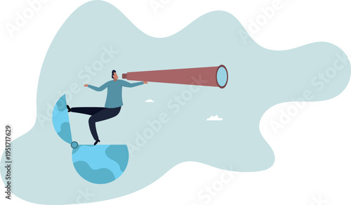 World economic vision or international opportunity for business, work or investment, searching.human life and situation.