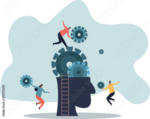 Brainstorm for business solution, teamwork or mindset to success, wisdom, creativity or working process for new idea,human life and situation.