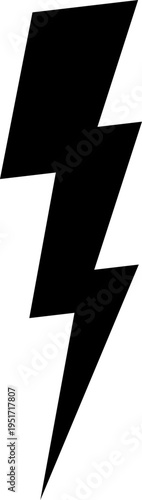 Black lightning bolt symbol representing power and energy
