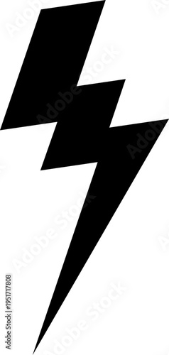 Black lightning bolt symbol representing power and energy
