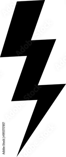 Black lightning bolt symbol representing power and electricity