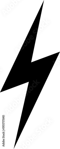 Lighting bolt simple black symbol representing energy power
