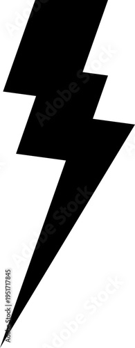 Black lightning bolt symbol representing power and energy
