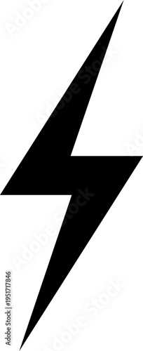 Black lightning bolt icon symbolizing electric power