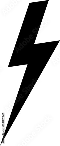 Black lightning bolt symbol representing power and energy