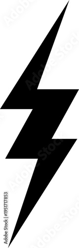 Black lightning bolt symbol representing power and energy