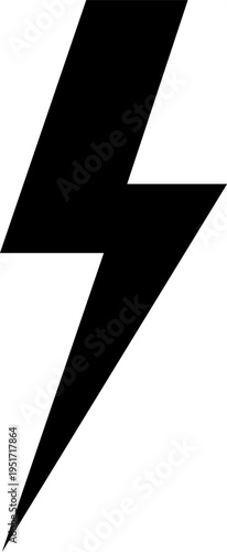 Black lightning bolt symbol representing energy and power