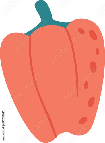 Drawing a red bell pepper cooking ingredient