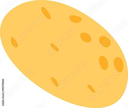 Potato vector illustration with skin and eyes