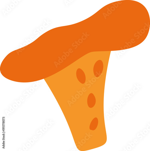 Chanterelle mushroom cartoon vector illustrating edible fungus