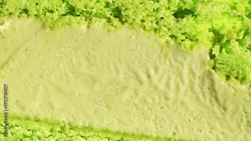 Pistachio macaron ice cream sandwich, sweet dessert texture