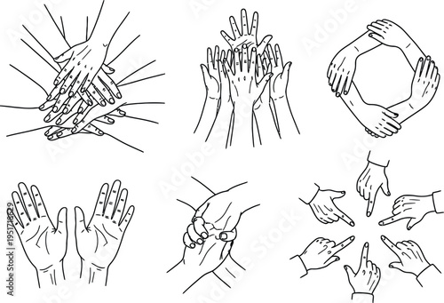 Hand gestures and movements in silhouette