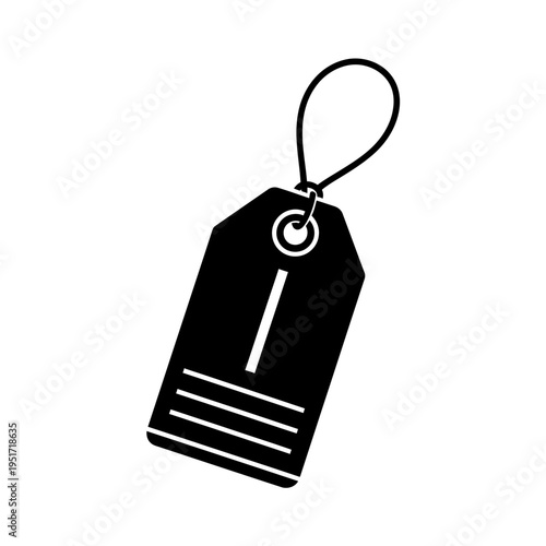 Black Silhouette of a Morgue Toe Tag Label for Coroner Investigation and Forensic Pathology