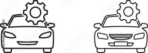 Car maintenance and repair icon set.