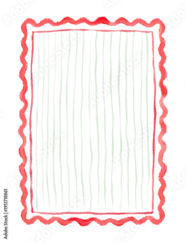 Whimsical Doodle Frame Border Gouache Watercolor Decorative Handdrawn Holiday Painterly Coquette Card Banner Poster Element