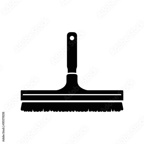 Black Silhouette of a Wide Professional Window Squeegee for Glass Cleaning and Janitorial Services