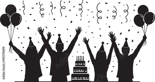 Celebratory Scene with Friends Party