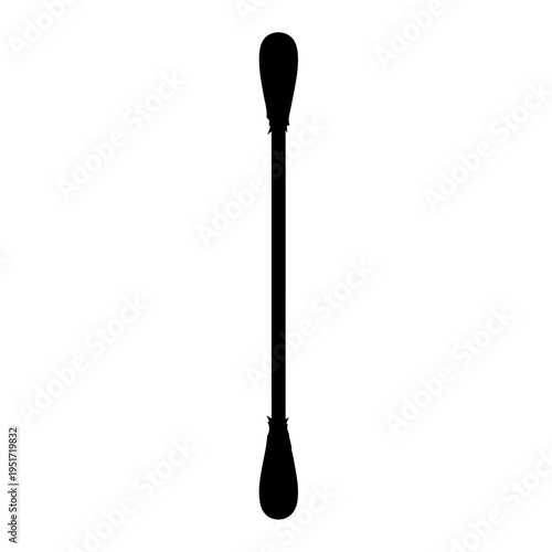Black Silhouette of a Sterile DNA Collection Cotton Swab for Medical Testing and Forensic Science