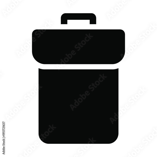 Trash can icon silhouette for waste management and recycling concepts