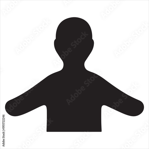 Black silhouette of a person with arms outstretched vector