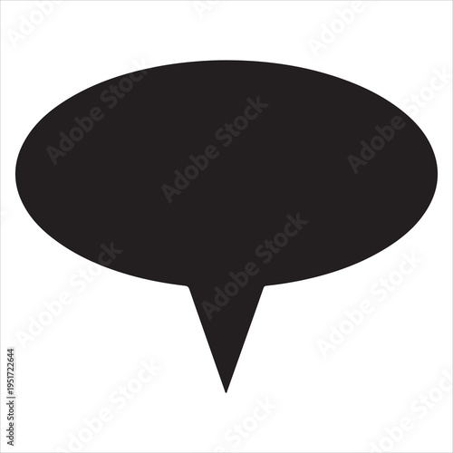 Black speech bubble icon vector