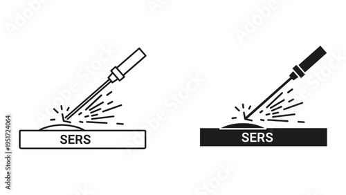 SERS Spectroscopy Icon - Surface Enhanced Raman Scattering Measurement & Analysis
