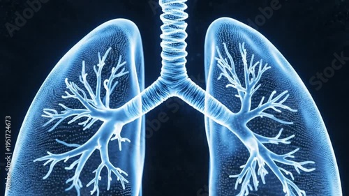 Glowing Particle Lungs Repelling Smoke Symbolizing Clean Breathing and Respiratory Protection