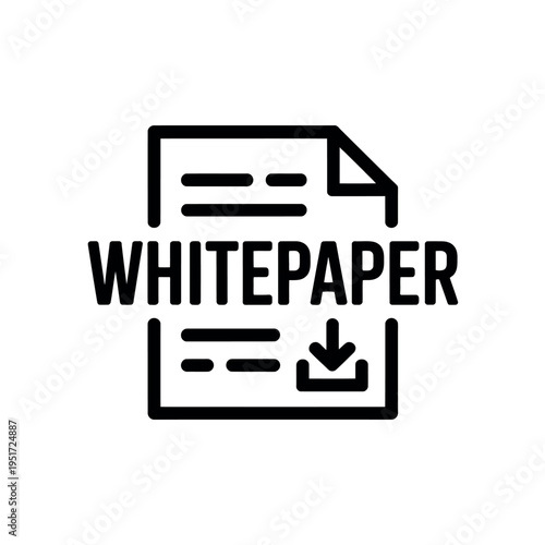 A simple black and white icon of a whitepaper document