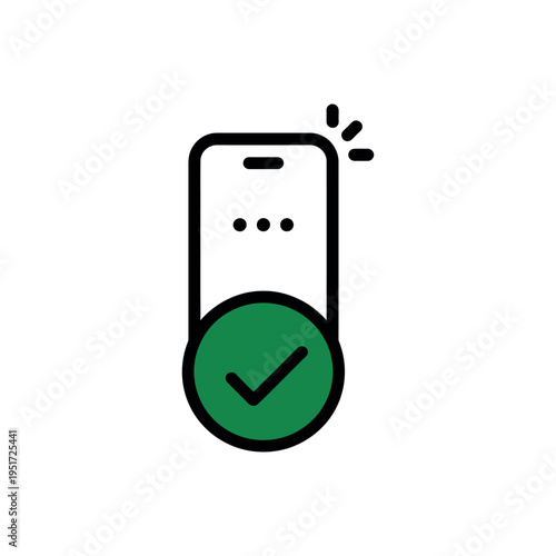 A smartphone with a green checkmark on its screen indicating verification