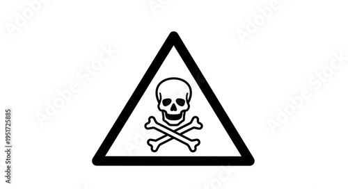 Warning symbol skull and crossbones danger sign.