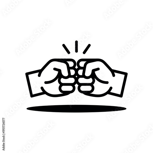 A graphic illustration of two fists touching in a symbol of agreement or solidarity