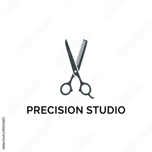 Professional Precision Studio Barber Hairdresser Logo