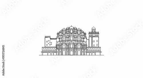 Ornate, multi-domed structure with intricate facade and tower