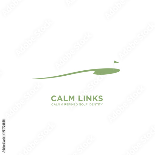 Minimalist Calm Links Golf Course Logo Design