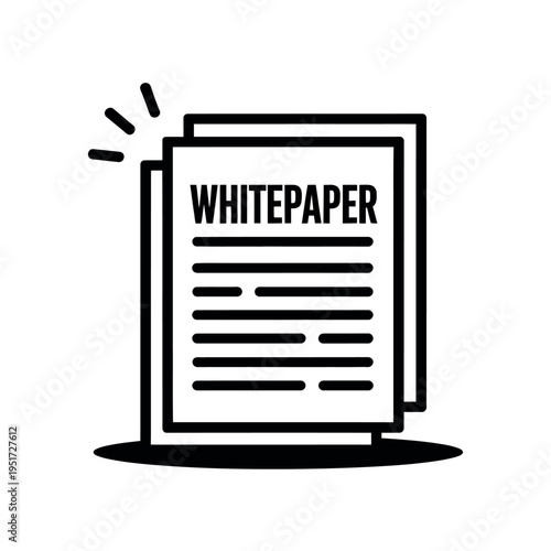 A simple black and white illustration of a whitepaper document