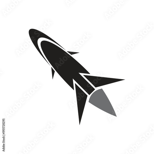 missile rocket fly logo