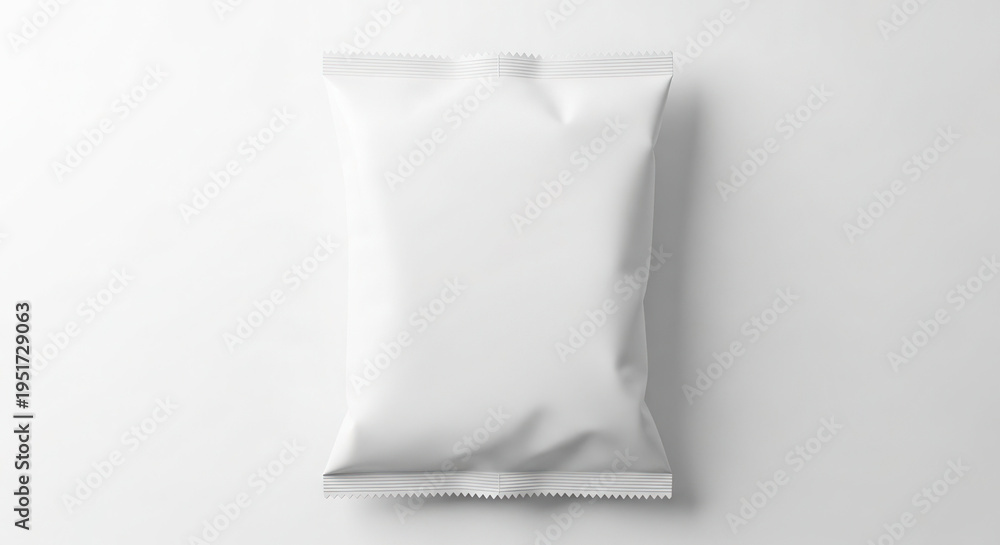 Naklejka premium A crumpled white paper bag on a plain background